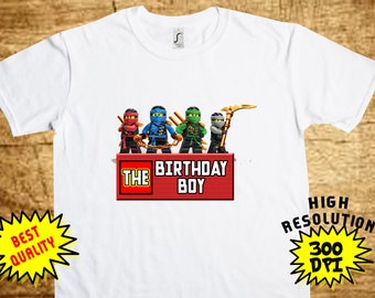 Lego Ninjago Birthday BOY, Lego Ninjago Iron On Transfer, Printable DIY Shirt Transfer, Digital Files, Instant Download