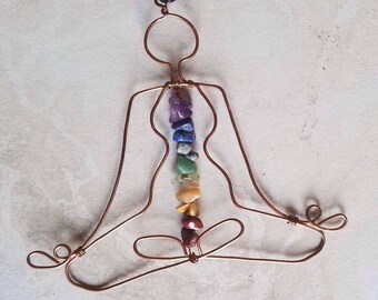 Chakra lotus pose sun catcher