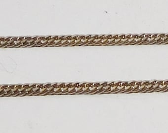 Long Chain Necklace, Gold Tone that looks Silver now, Tarnished, 55 inches, Vintage