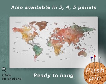 World map cork board Custom color travel map cork Corkboard map cork board Push pin cork map world map canvas Cork map with pins Cork map