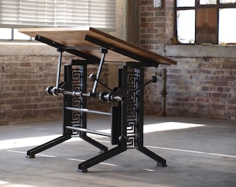 French Industrial Drafting table desk