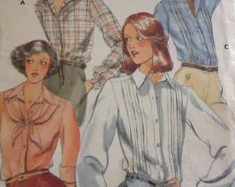 Women's and Misses Vintage Uncut Blouse Sewing Pattern