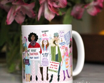 Women's March commemorative Mug, Women's Rights Mug, Women's Movement, Feminist Mug, March on Washington, Girl Power