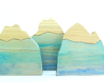 wooden mountain, waldorf nature table, wooden home decor, wooden mountain toy, wooden toys, waldorf toys