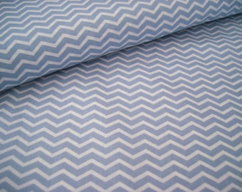 Cotton old blue / white with Chevron pattern