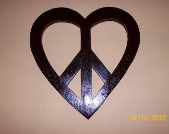 Love and Peace Wooden Symbol