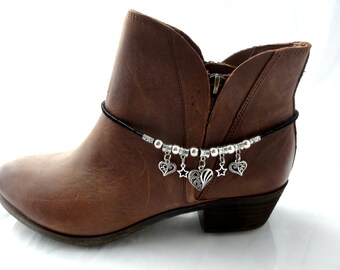 Accessories for Boots, Silver, Boot Accessories, Charmed Hearts