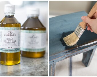 Hemp Oil for Wood - Miss Mustard Seed Wood Finishing Oil - Paint Top Coat for Painted Furniture Finish - Wood Treatment Oil