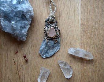 Beach Goddess Rose Quartz Necklace // Emerald