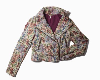 FP Tapestry Floral Moto Jacket | Sz 0