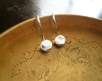 Dot Earrings. Sterling Silver Circle Earrings. Sterling Silver Drop Earrings. Tiny Silver Earrings. Silver Earrings. Silver Dots..
