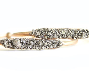 Pyrite Cuff - Raw Pyrite Gold Cuff Stacking Bracelet