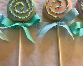 Pastel Lollipop Sugar Cookies