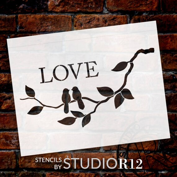 Love Birds Art Stencil Select Size STCL1231 by