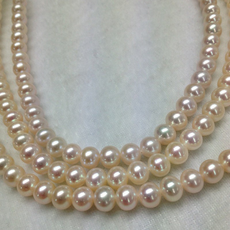 freshwater pearl strand wholesale AAA ivory white round pearl