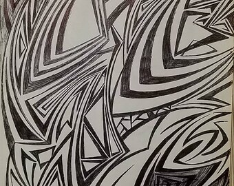 Original Abstract Drawing, Original Modern Art, Abstract Art, Drawing