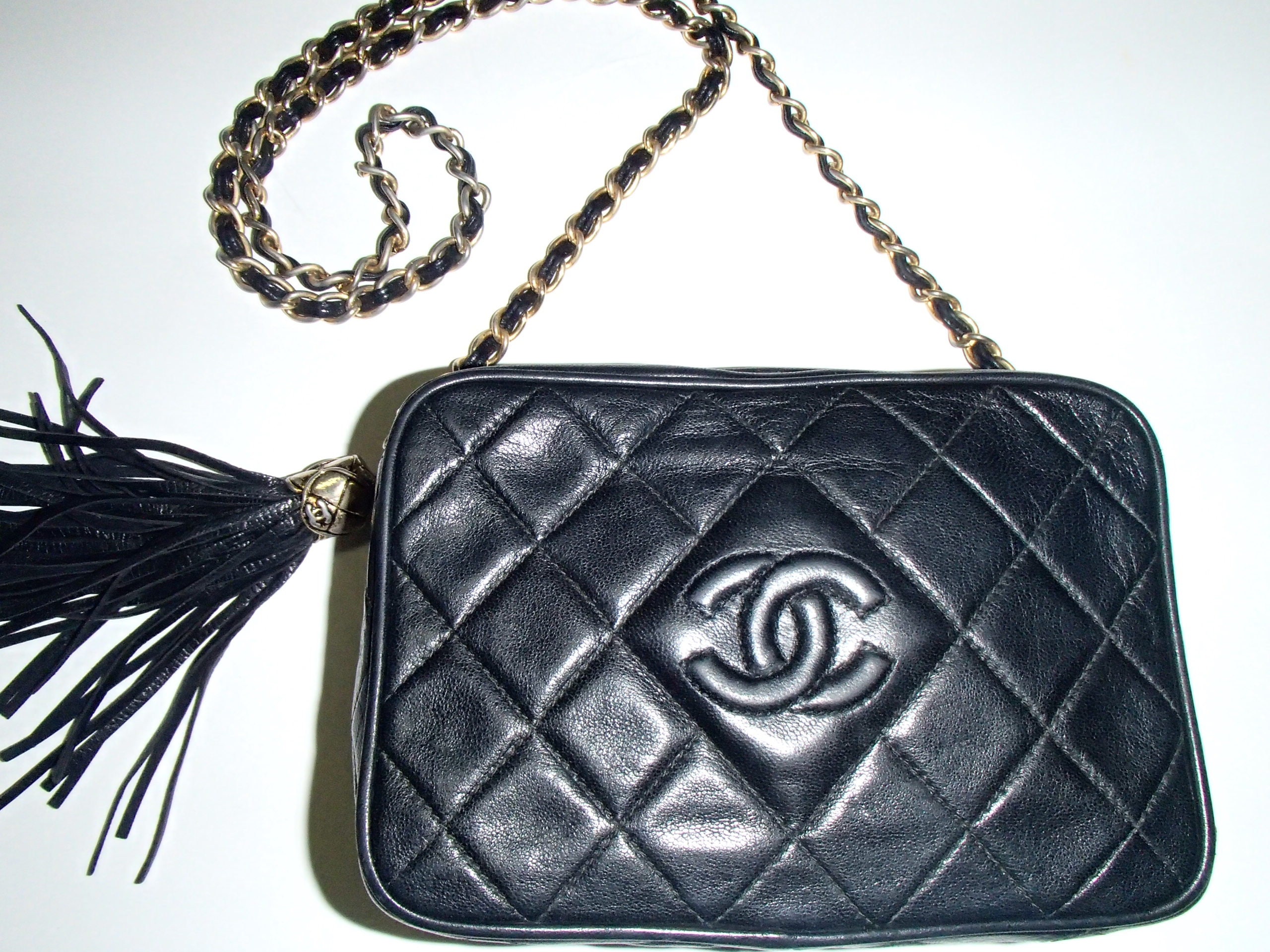 chanel black dust bag