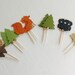 Woodland Collection Fox, Deer, Owl Tree Cupcake Toppers Set of 12