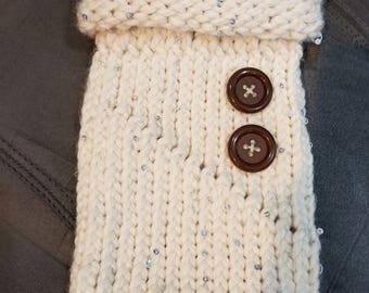Handmade pet sweater with turtleneck.