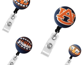 ID Badge Holder Retractable • Badge Clip • Gift • Badge Holder • Nurse Badge Reel • ID Badge Reel • ID Badge Holder • Auburn Tigers Badge