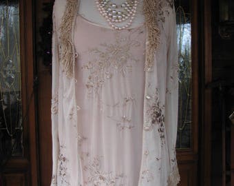 Sue Wong Gown with Jacket/ Taupe