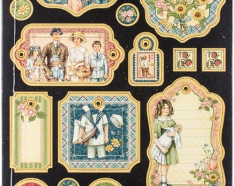 Graphic 45 Chipboard Pieces - Pennys Paper Doll Collection