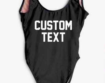 CUSTOM TEXT - Bride Bathing Suits; Bridesmaids; Bride Squad Bathing Suits, Squad Swimming Suits , Bride Squad Bathing Suits