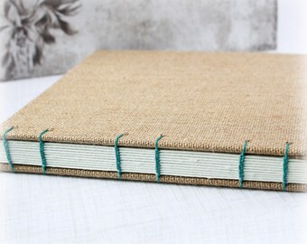 Art Journal Handmade Watercolor Sketchbook Travel Journal 8x8 Inch Burlap Journal Watercolor Journal Mixed Media Journal Gratitude Journal