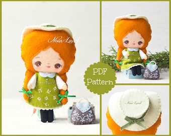 Little Anne doll PDF pattern. Felt doll.