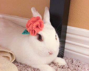 Pet Rabbit Flower Accessory, Pet Rabbit Flower Crown, Pet Rabbit Carnation Accessory, Carnation Flower Pet Accessory