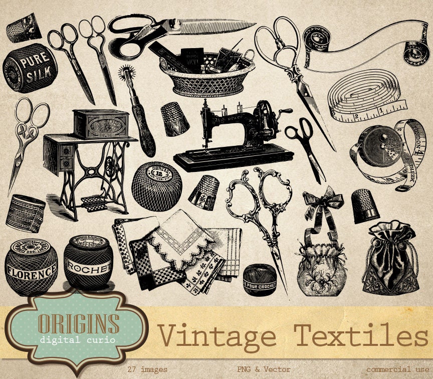 Textile Clip art Vintage Textiles Vintage Vectors Craft