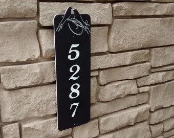 House Numbers Sign, Address Numbers Sign, Address Plaque, Numbers Plaque, Bird Address Sign, Vertical Address Sign, FREE SHIPPING!