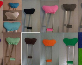 Assorted Solid Color Soft Padded Crutch Covers Pillows Cushioned Crutches Cover with Hand Grip Cover Set Pads Comfort Padding Cushions