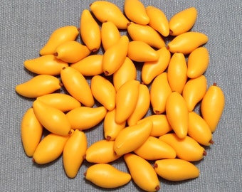 20 Miniature Mango Mangoes Fruit Clay Polymer Exotic Fruits Supply Cute Little Small Dollhouse Yellow Orange Food Jewelry Beads 1/12 Display