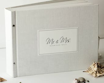 Big Size Instax Pictures Guest Book | White Linen Guest Book | by OreDesignSpace