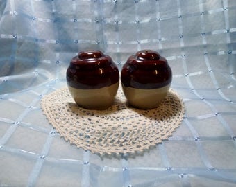 Vintage Stoneware Salt & Pepper Shakers