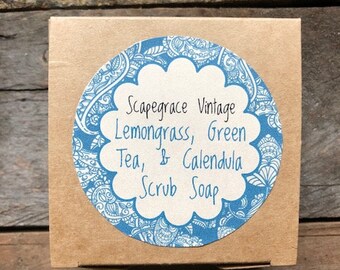 Lemongrass, Green Tea, & Calendula Scrub Soap