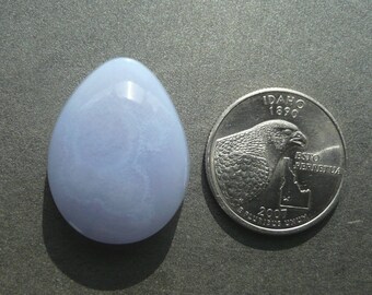 Medium Blue Gemmy Malawi Chalcedony Cabochon BLCH8