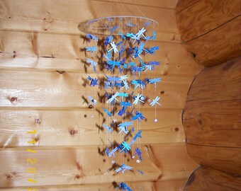 Shades of Blue Dragonfly Mobile