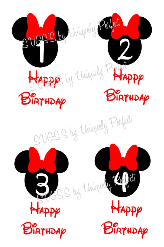 Download Minnie Mouse birthday 1st 2nd 3rd 4th cutting file svg png