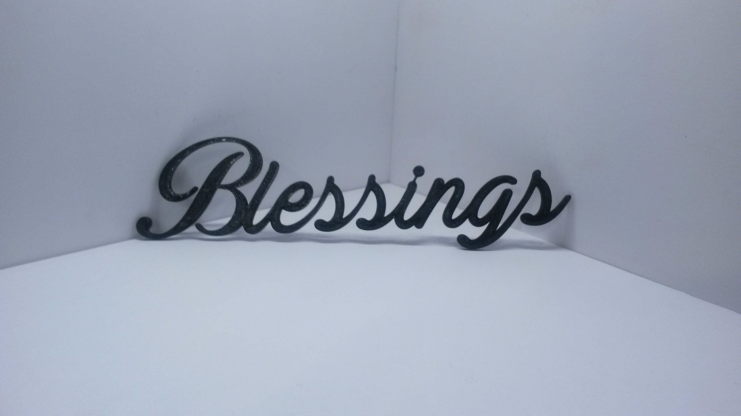 Blessings Cursive Script Word Art Wall Hanging Sign Plaque