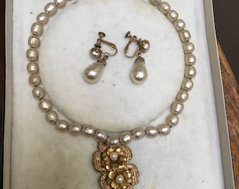 Miriam Haskell Necklace and Earrings in Original Box