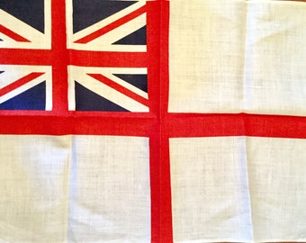 Vintage linen tea towel Britain British flag