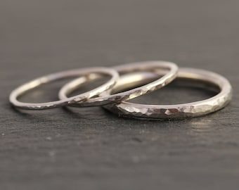 Sterling Silver Textured Ring, Silver Midi Ring, Silver Stacking Ring, Silver Minimalist Ring, Minimalist Ring, Hammered Ring, Gift for Her