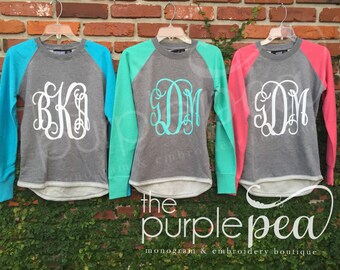 Monogrammed Sweatshirt Hi-lo Crew ***, Christmas Monogram, Christmas Gift
