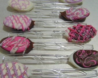 Chocolate Covered Spoons Coffee Stir Hot Chocolate Stirs Hot Chocolate Bar Coffee Party Wedding Baby Shower Favors 1 dozen