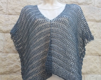Tunic-Tunic linen-Blue navy tunic-blue women's jersey-knitted knits-handmade sweaters-blouse women linen-navy blue blouse
