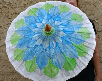 Parasol Watercolor Lotus Blue Parasol