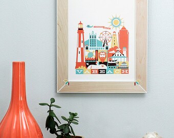 VIRGINIA BEACH print - 11 x 14 in. (color: Earth)