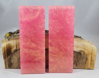 2 Pcs Pink Gold Composite Knife Scales (34)